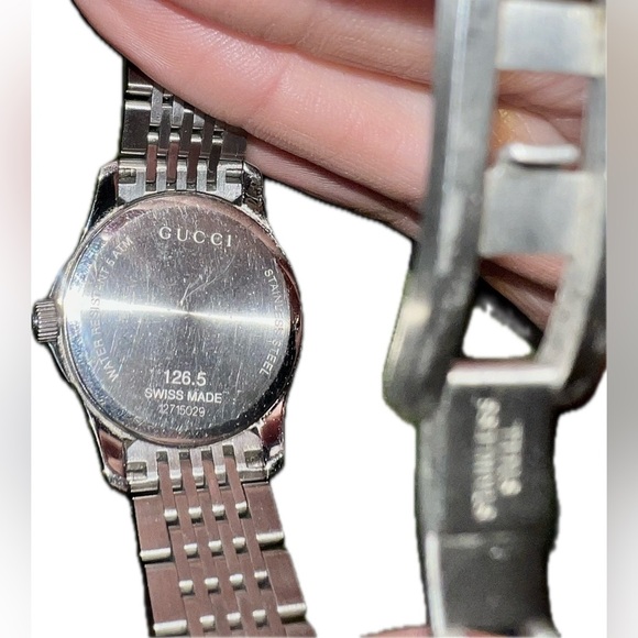 Stainless steel GUCCI watch w/ date Diamonds Timeless Collection Mother of Pearl - Picture 9 of 13